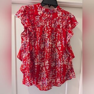 Floral Red Women's Top NWT